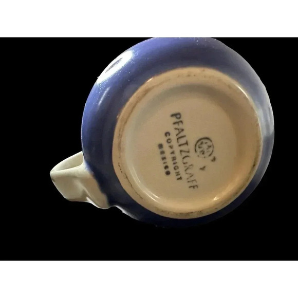 Pfaltzgraff Villa Flora Mexico Blue Leaf Leaves Pottery Coffee Mug Cup - Picture 4 of 4